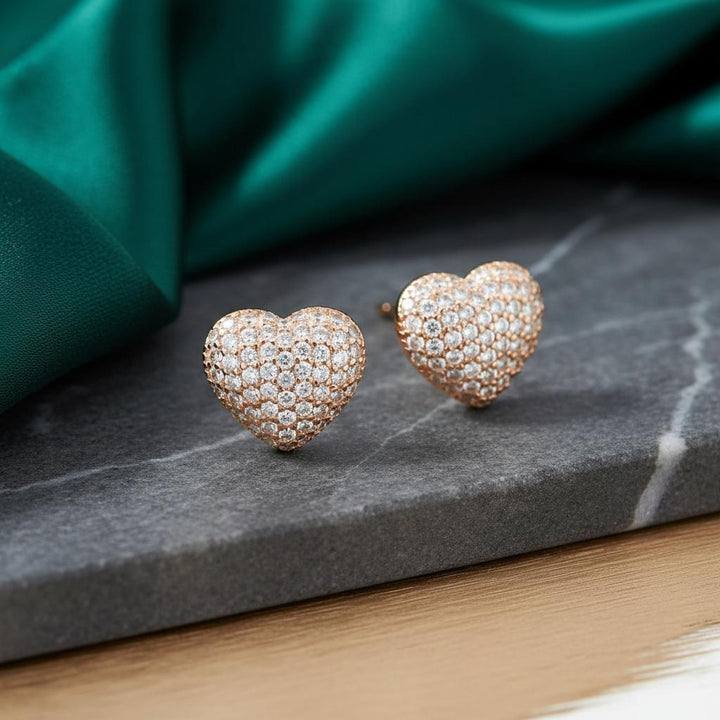 Rose Gold Pavé Hearts
