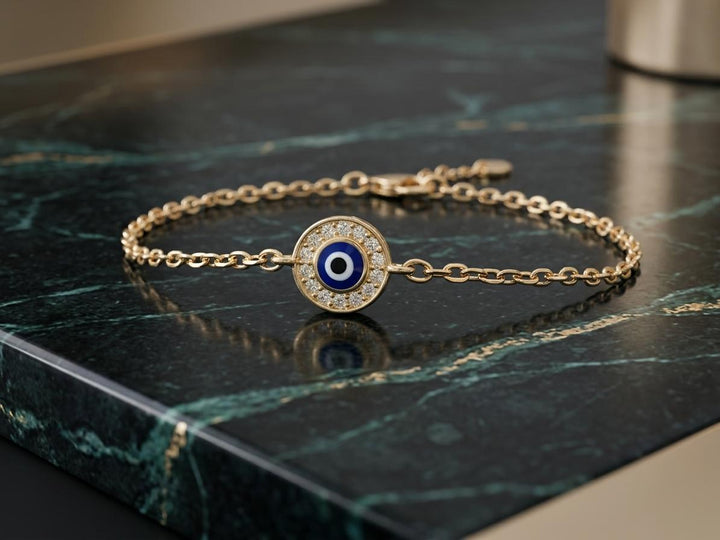 Sparkling Evil Eye Chain Bracelet
