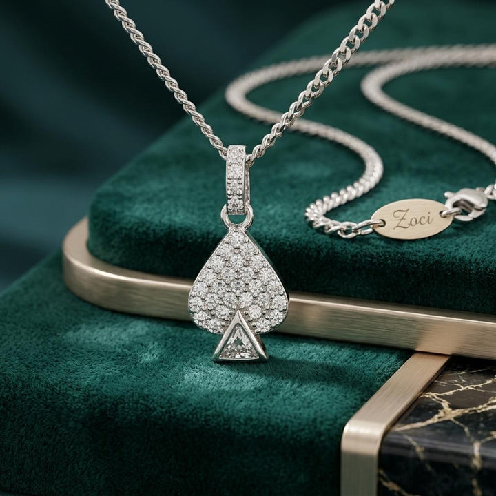 Pavé Spade Triangle Pendant