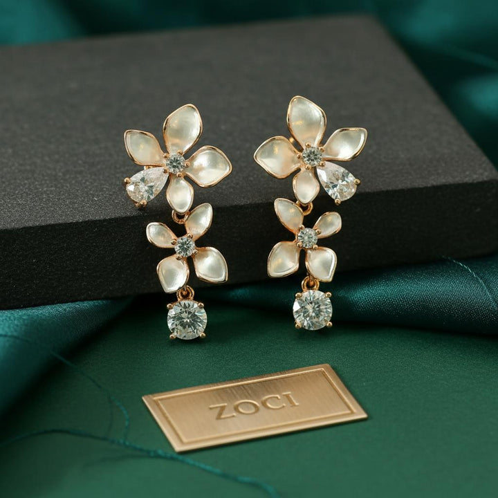 Rose Gold Pearlescent Floral Drops