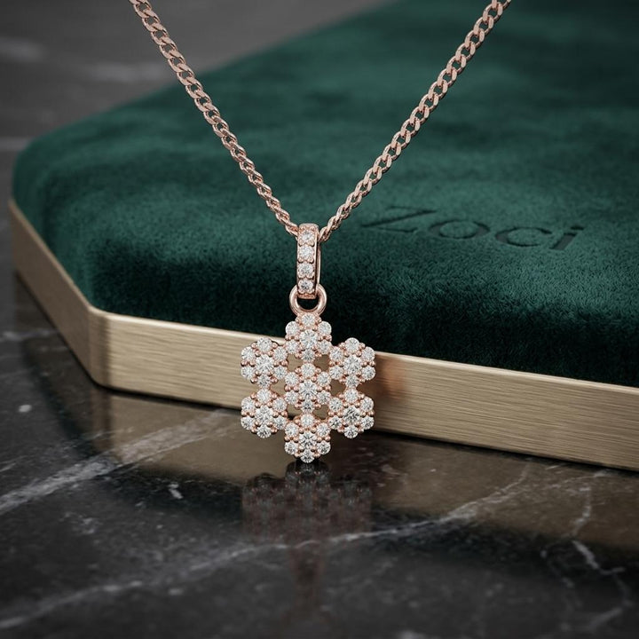 Pavé Rose Gold Snowflake Pendant