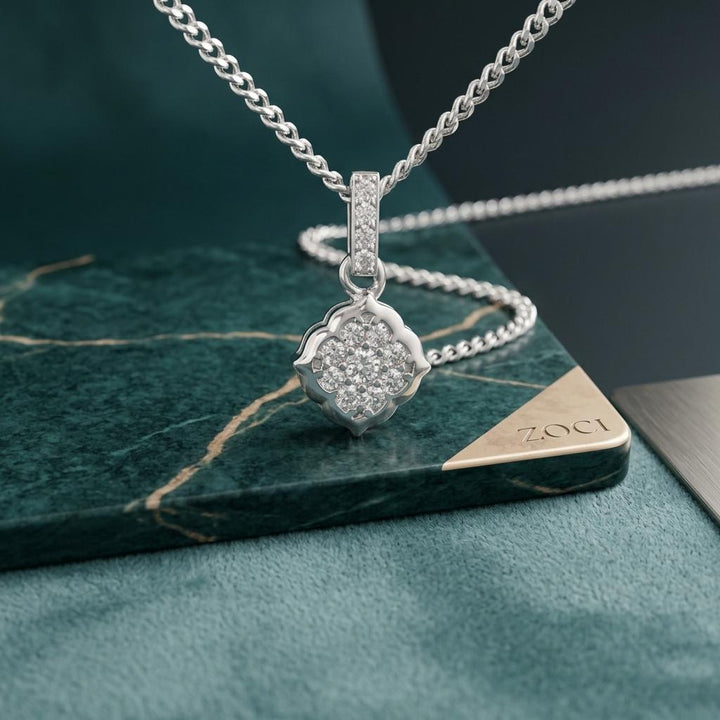 Pavé Clover Drop Pendant