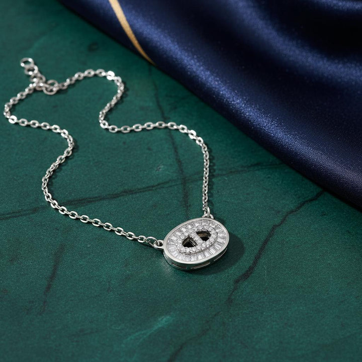 Baguette Oval Figure-Eight Necklace