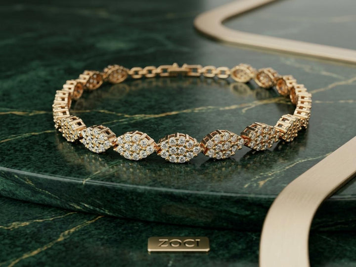Gold Pave Marquise Bracelet